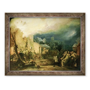Tablou inramat - Henry Perlee Parker - Salvarea lui John Wesley din focul rectorului Epworth, 60 x 80 cm