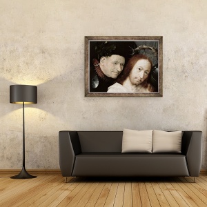 Tablou inramat - Hieronymus Bosch - Hristos a batjocorit incoronarea cu spini c.1490-1500 ulei pe panou, 60 x 80 cm - Img 2