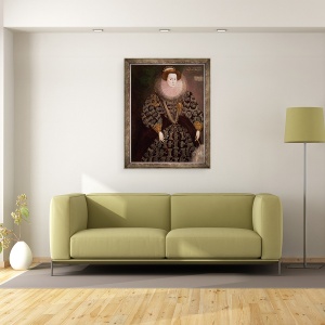 Tablou inramat - Hieronymus Custodis - Frances Clinton, Lady Chandos 1552-1623, 60 x 80 cm - Img 2