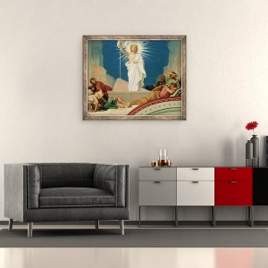 Tablou inramat - Hippolyte Flandrin - Studiu pentru invierea lui Hristos, 50 x 60 cm - Img 2