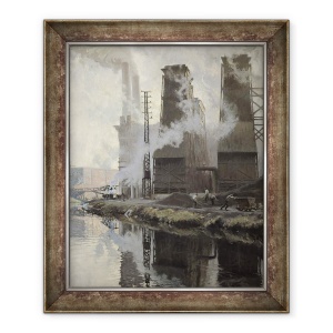 Tablou inramat - Hippolyte Lety - Centrala electrica la Croix-Wasquehal, 70 x 85 cm