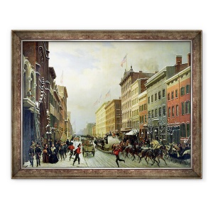 Tablou inramat - Hippolyte Victor Valentin Sebron - Street Scene in New York, 60 x 80 cm