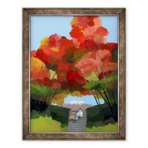 Tablou inramat - Hiroyuki Izutsu - Arcul frunzelor de toamna I, 70 x 90 cm