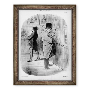 Tablou inramat - Honore Daumier - O adevarata iubitoare de arta, din seria caricaturilor Good Burghez, publicata in Le Charivari, 16 mai, 60 x 80 cm
