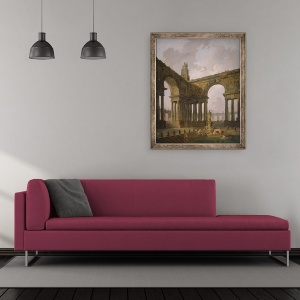 Tablou inramat - Hubert Robert - Locul de aterizare, 50 x 60 cm - Img 2