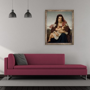 Tablou inramat - Hugues Merle - Scrisoarea stacojie, 50 x 60 cm - Img 2