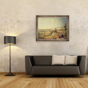 Tablou inramat - Ignace Francois Bonhomme - Mine de carbune si cariere de argila la Montchanin, 60 x 80 cm - Img 2