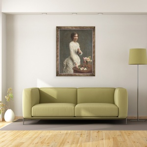 Tablou inramat - Ignace Henri Jean Fantin-Latour - Doamna Lerolle, 60 x 80 cm - Img 2