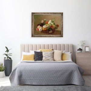 Tablou inramat - Ignace Henri Jean Fantin-Latour - Flori Natura moarta, 70 x 90 cm - Img 3