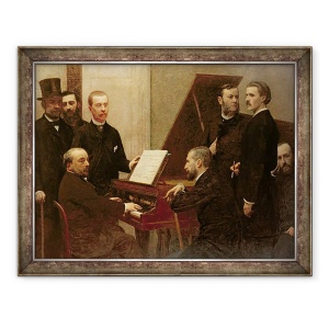 Tablou inramat - Ignace Henri Jean Fantin-Latour - in jurul pianului, 60 x 80 cm
