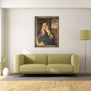 Tablou inramat - Il Sassoferrato - Fecioara si Pruncul imbratisand, 60 x 80 cm - Img 2