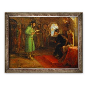 Tablou inramat - Ilya Efimovich Repin - Boris Godunov cu Ivan cel Groaznic, 60 x 80 cm
