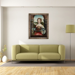 Tablou inramat - Jacob Cornelisz van Oostsanen - Salome cu capul lui Ioan Botezatorul, 70 x 90 cm - Img 2