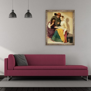 Tablou inramat - Jacob van Velsen - Ghicitoarea, 50 x 60 cm - Img 2