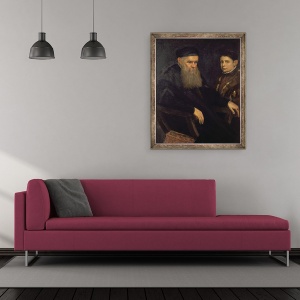 Tablou inramat - Jacopo Robusti Tintoretto - Batranul si servitorul lui, 50 x 60 cm - Img 2