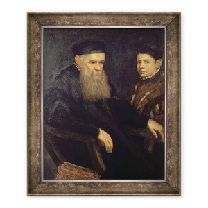 Tablou inramat - Jacopo Robusti Tintoretto - Batranul si servitorul lui, 70 x 85 cm