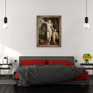 Tablou inramat - Jacques de Backer - Venus si Cupidon II, 70 x 90 cm - Img 3