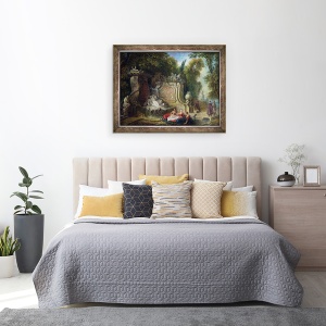 Tablou inramat - Jacques de Lajoue - Oriental Garden, 70 x 90 cm - Img 3