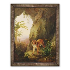 Tablou inramat - Jacques-Laurent Agasse - Tigru intr-o pestera, 60 x 80 cm