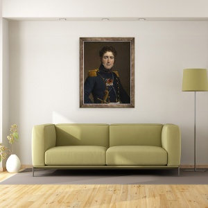Tablou inramat - Jacques Louis David - Comte Henri-Amedée-Mercure de Turenne-dAynac, 70 x 90 cm - Img 2