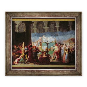 Tablou inramat - Jacques Louis David - inmormantarea lui Marat in Biserica Antica din Cordeliers, 70 x 85 cm