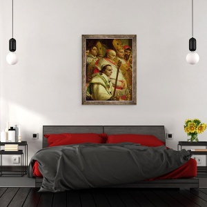 Tablou inramat - Jacques Louis David - Sfintirea imparatului Napoleon si incoronarea imparatesei Josephine de catre Papa Pius al VII-lea, detaliu III, 70 x 90 cm - Img 3