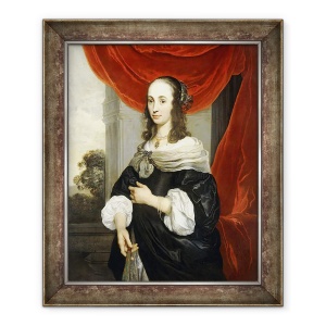 Tablou inramat - Jacques van Loo - Portretul unei doamne, in picioare trei sferturi lungime, 50 x 60 cm