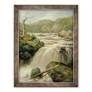 Tablou inramat - James Burrell Smith - Cascada pe raul Neath, sudul tarii Galilor, 70 x 90 cm