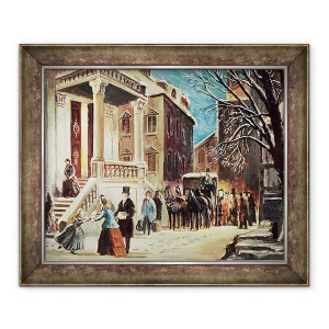 Tablou inramat - James Cooper - Sosirea la petrecerea de Craciun, 50 x 60 cm