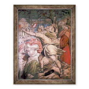 Tablou inramat - Jan Cornelisz Vermeyen - Campania lui Charles V impotriva turcilor, detaliu al unui arcas din Capturarea La Goletta, 60 x 80 cm