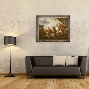 Tablou inramat - Jan van Bike Miel - Vanatoare Dido si Aeneas, 60 x 80 cm - Img 2