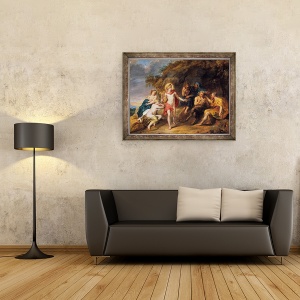 Tablou inramat - Jan van den Hoecke - Judecata lui Midas, 70 x 90 cm - Img 2