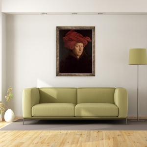 Tablou inramat - Jan van Eyck - Portretul unui barbat, 70 x 90 cm - Img 2