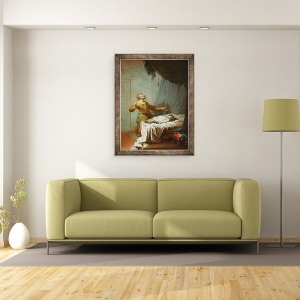 Tablou inramat - Januarius Zick - Ilie, in genunchi, 60 x 80 cm - Img 2