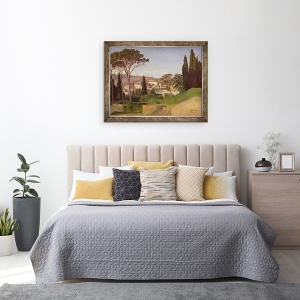 Tablou inramat - Jean Achille Benouville - Vedere la o vila romana, 70 x 90 cm - Img 3