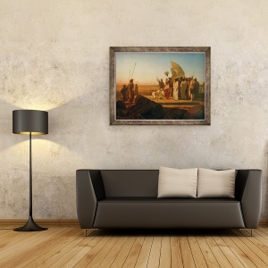 Tablou inramat - Jean Adrien Guignet - Xerxes la Hellespont, 60 x 80 cm - Img 2