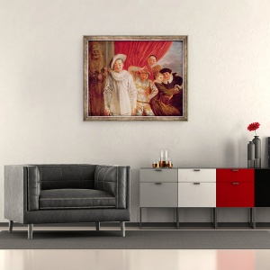 Tablou inramat - Jean Antoine Watteau - Actorii din Comedie Italienne, 50 x 60 cm - Img 2