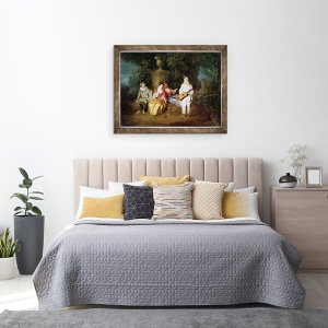 Tablou inramat - Jean Antoine Watteau - Cei patru, 70 x 90 cm - Img 3