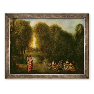Tablou inramat - Jean Antoine Watteau - O intalnire intr-un parc, 60 x 80 cm
