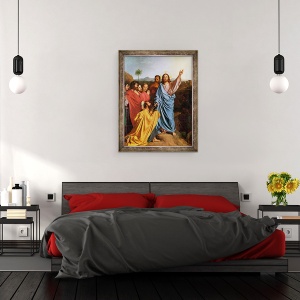 Tablou inramat - Jean Auguste Dominique Ingres - Isus intoarce Cheile Sfantului Petru, 70 x 90 cm - Img 3
