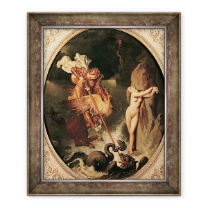 Tablou inramat - Jean Auguste Dominique Ingres - Ruggiero Salvarea Angelica, 50 x 60 cm