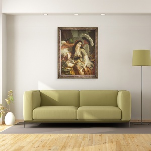 Tablou inramat - Jean Baptiste Ange Tissier - Odalisque, 60 x 80 cm - Img 2