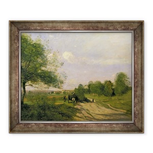 Tablou inramat - Jean Baptiste Camille Corot - Caruta, suvenir de Saintry, 50 x 60 cm
