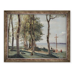 Tablou inramat - Jean Baptiste Camille Corot - Honfleur, Calvarul, 70 x 90 cm
