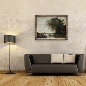 Tablou inramat - Jean Baptiste Camille Corot - Peisaj rau, 60 x 80 cm - Img 2