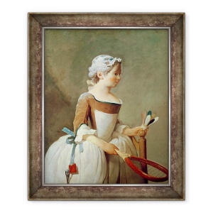 Tablou inramat - Jean-Baptiste Simeon Chardin - Fata cu racheta si Shuttlecock, 70 x 85 cm