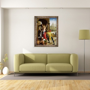 Tablou inramat - Jean Bellegambe the Elder - Martiriul Sfantului Barbara, 60 x 80 cm - Img 2