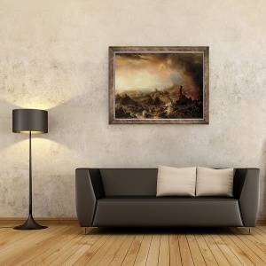 Tablou inramat - Jean Charles Langlois - Arderea Moscovei in 1812, 60 x 80 cm - Img 2