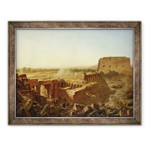 Tablou inramat - Jean Charles Langlois - Batalia de la Templul din Karnak, Campania Egiptului, 70 x 90 cm