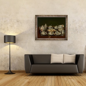 Tablou inramat - Jean-Etienne Liotard - Natura moarta, Set de ceai, 70 x 90 cm - Img 2